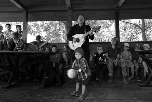 An undisclosed location offered by an anonymous benefactor in Kyiv for children victims of the war zones, orphans and abused. Maksym Strykhar, war frontline chaplain, involved in numerous humanitarian actions in Ukraine together with famous singer Taras Kompanichenko, were visiting on this day, to cheer these kids and bring them some joy. Children in this war launched by Russia are the most innocent victims and suffer undescribable consequences.